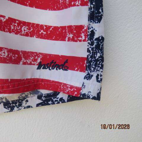 American flag print cute ladies shorts in polyester with tiestring on front. Size 38