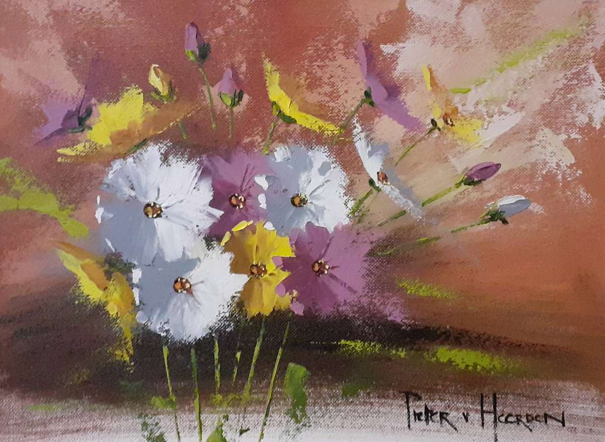 White, Yellow & Purple Poppies