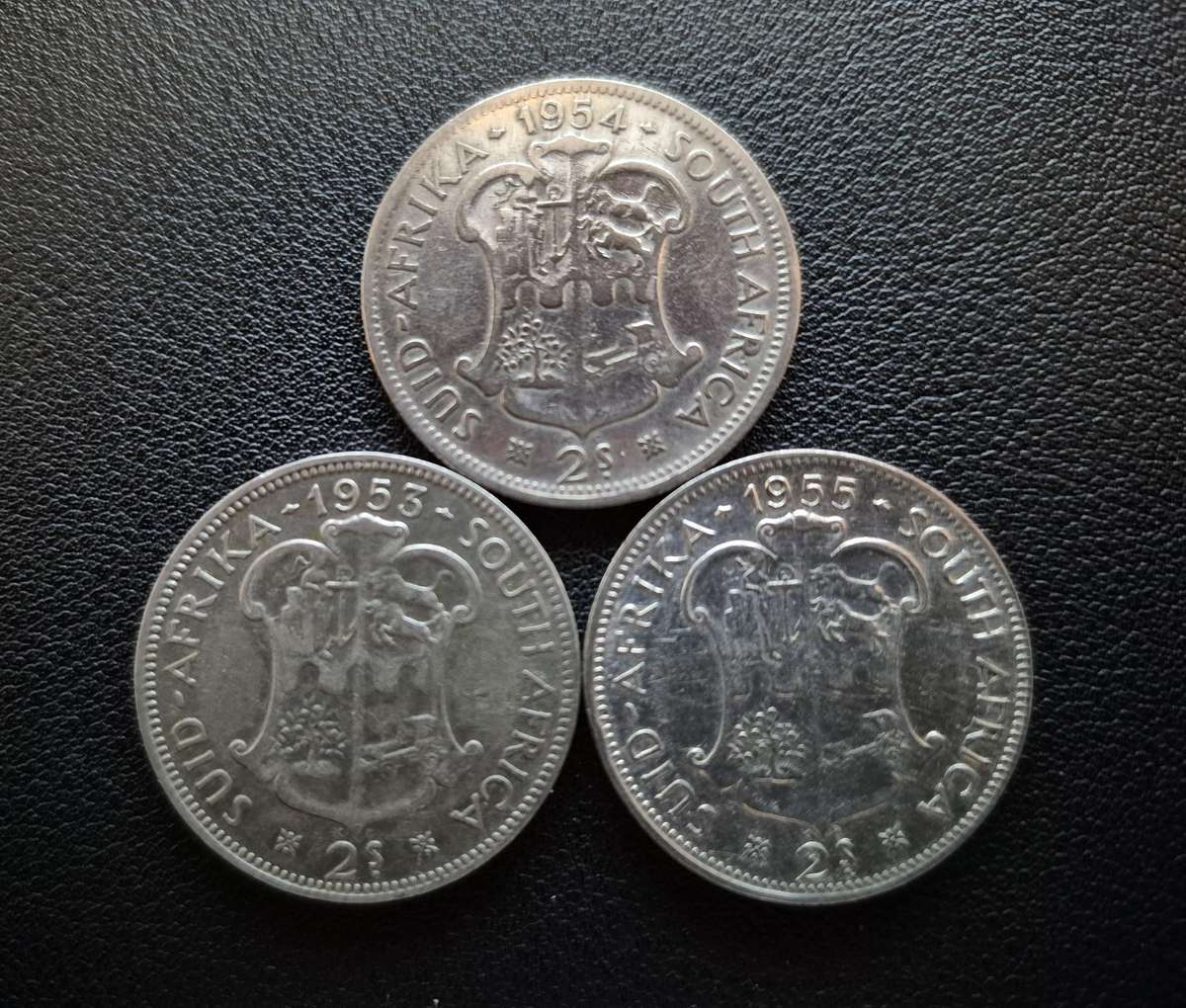 3 Coins - Two Shillings Set - 1953 1954 1955 (L10)