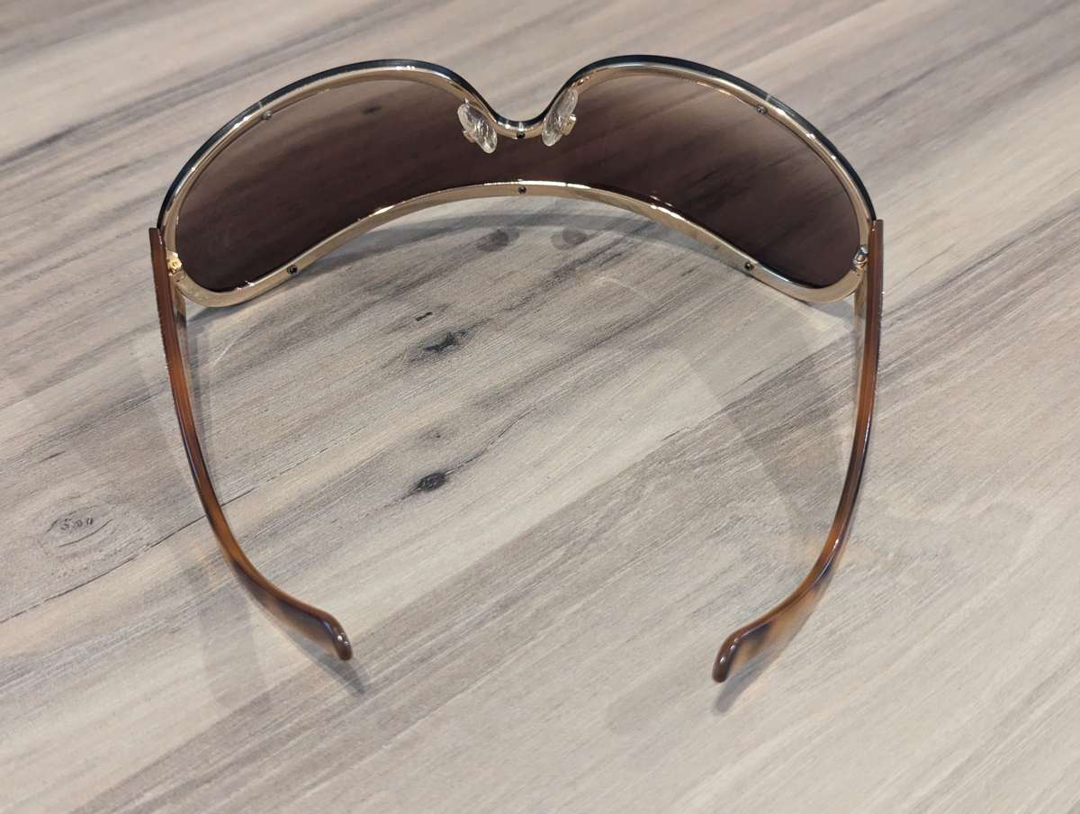 Chanel 4148-B Tortoiseshell Mask Sunglasses, Crystal Rhinestone Logo - AUTHENTIC Chanel