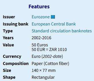 50 Euro 2002 Series Bank Note