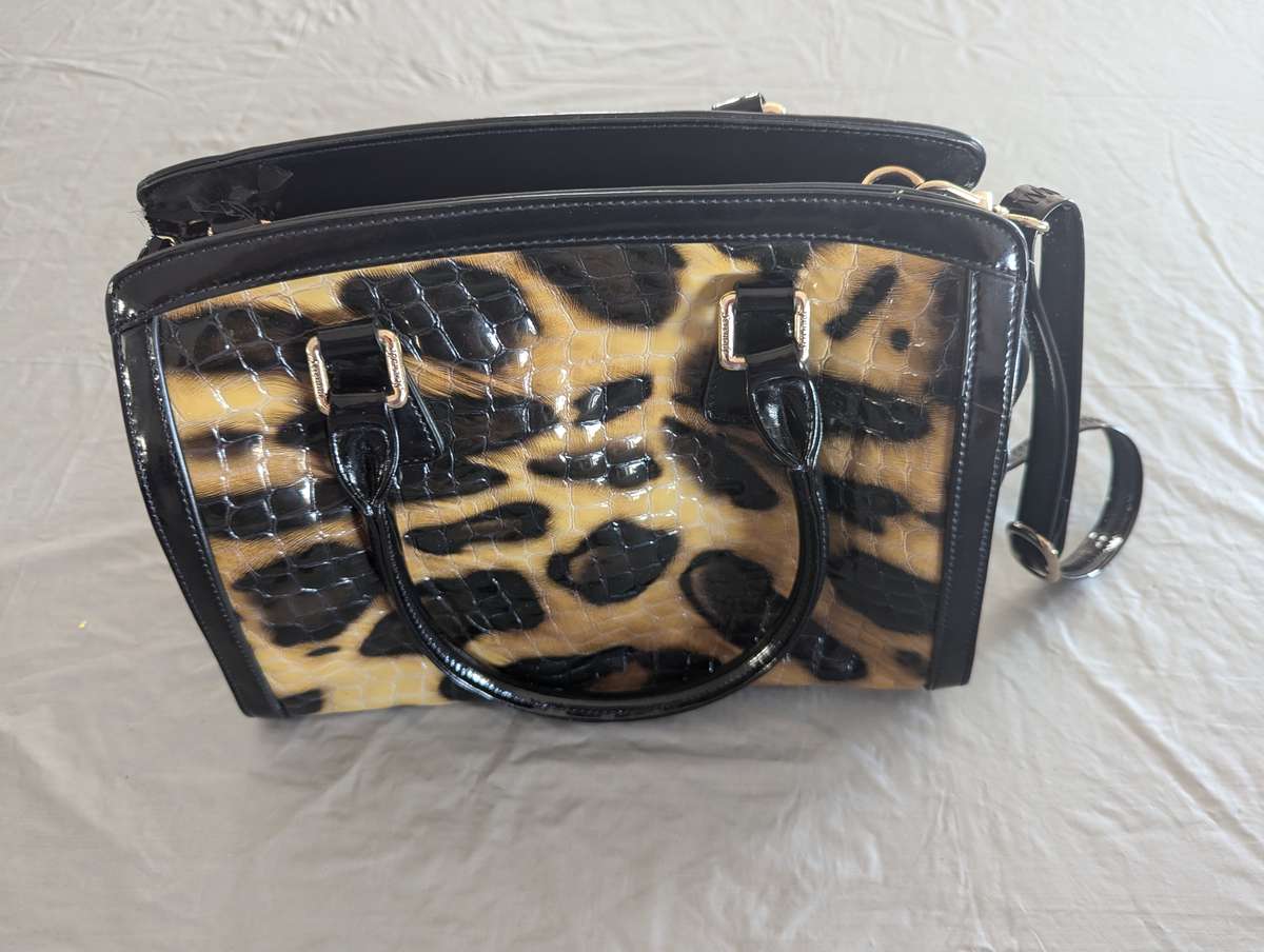 Serenade Beverly Hills Collection Lynx Croc Leather Handbag - AUTHENTIC