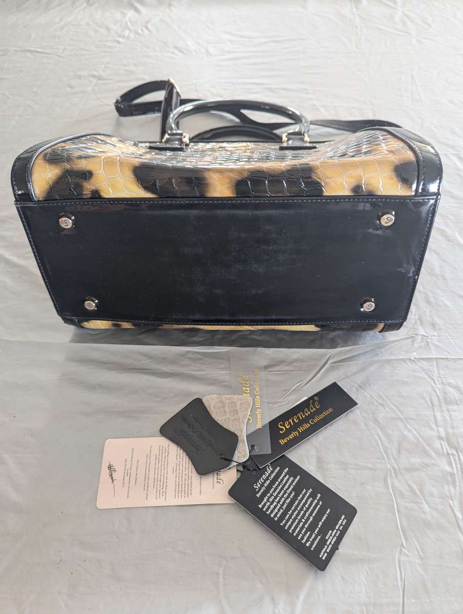 Serenade Beverly Hills Collection Lynx Croc Leather Handbag - AUTHENTIC