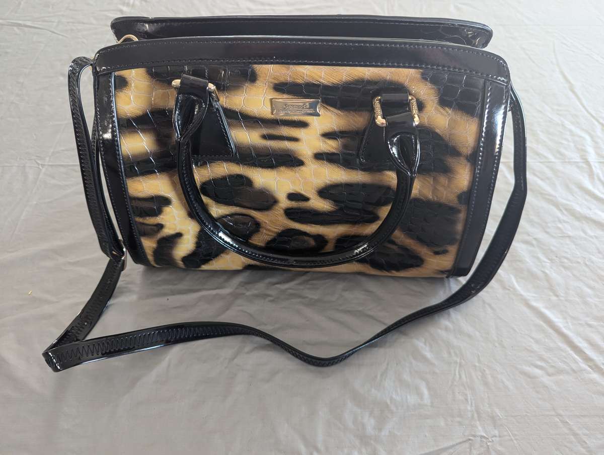 Serenade Beverly Hills Collection Lynx Croc Leather Handbag - AUTHENTIC