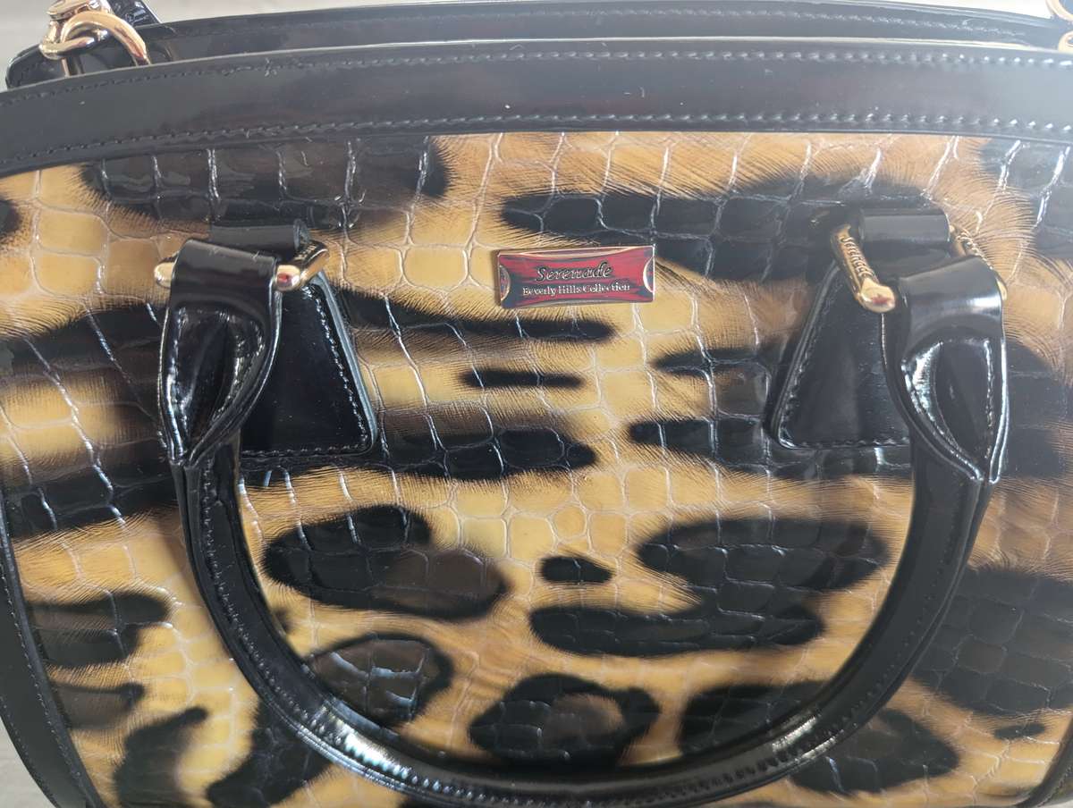 Serenade Beverly Hills Collection Lynx Croc Leather Handbag - AUTHENTIC