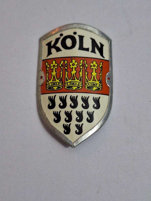 Kohln coat of arms bicycle head badge