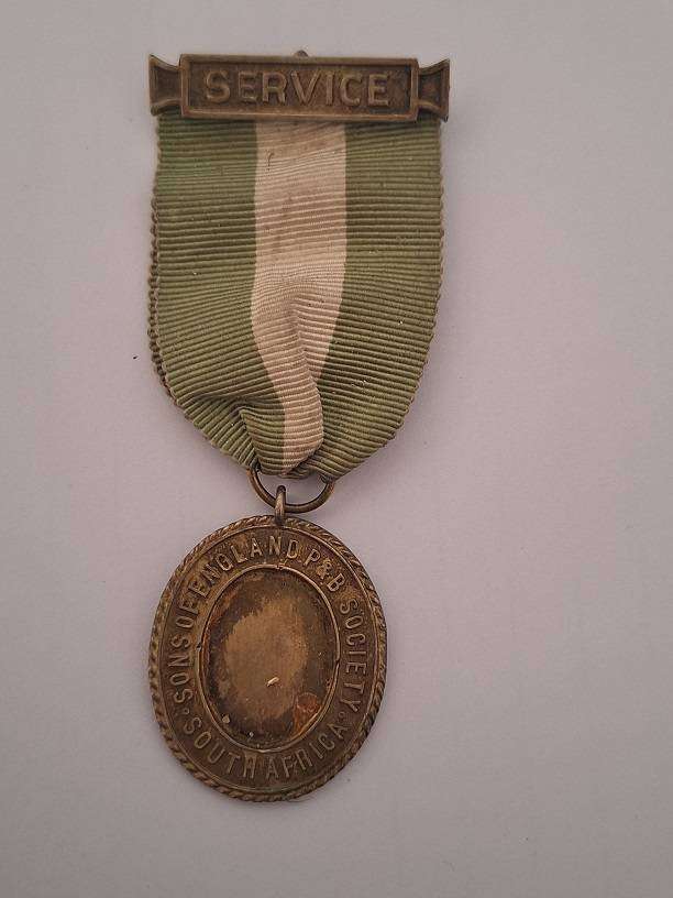 SA Sons of England P & B society for service medal
