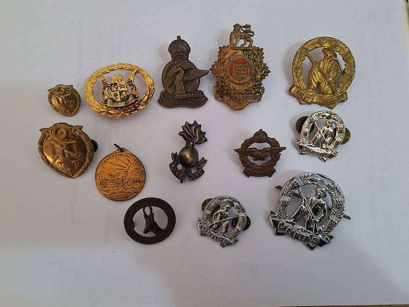 Collection of military badges