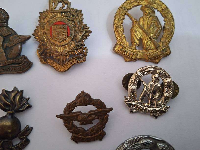 Collection of military badges