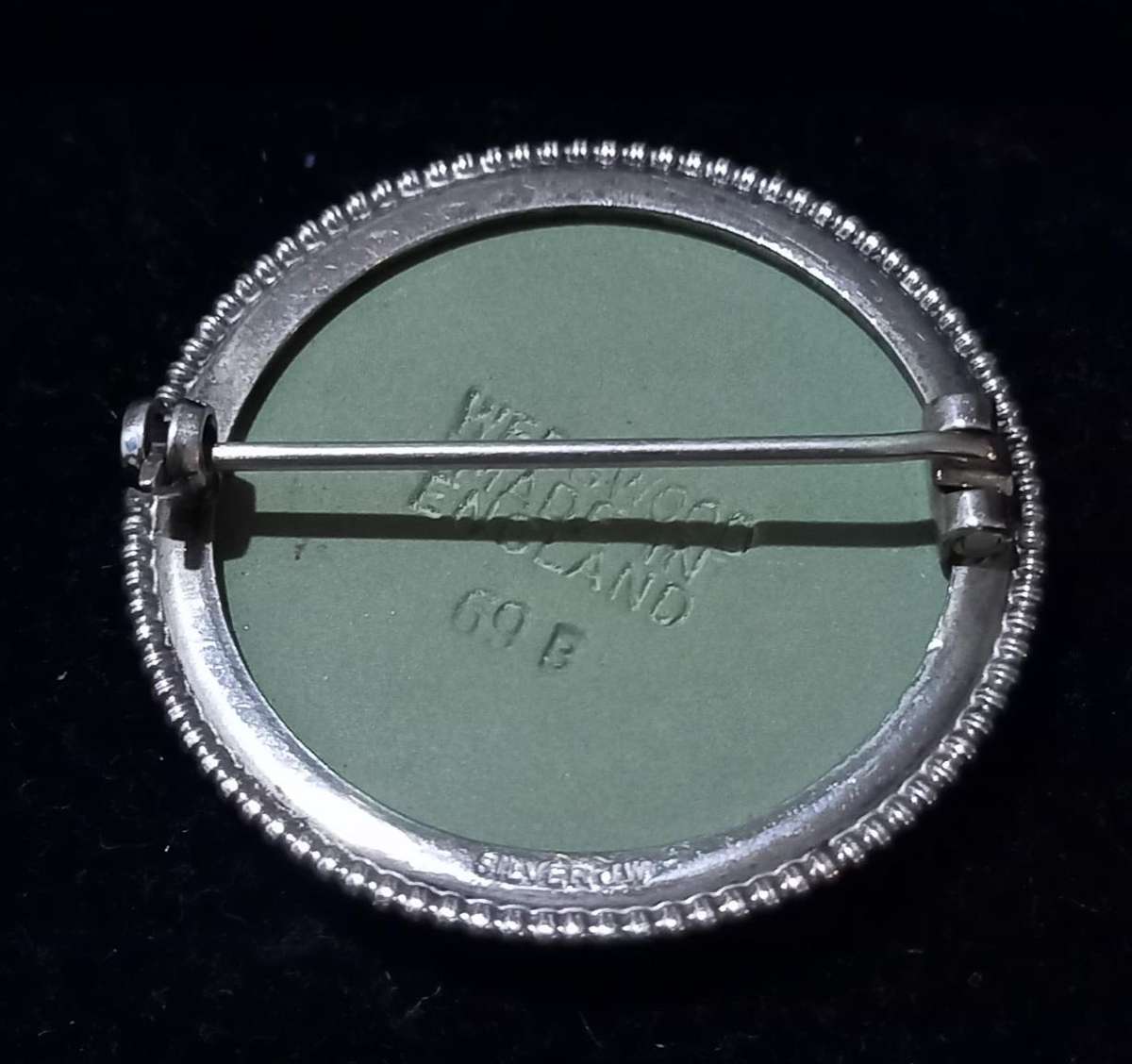 Vintage Sterling Silver Wedgwood Jasperware Brooch