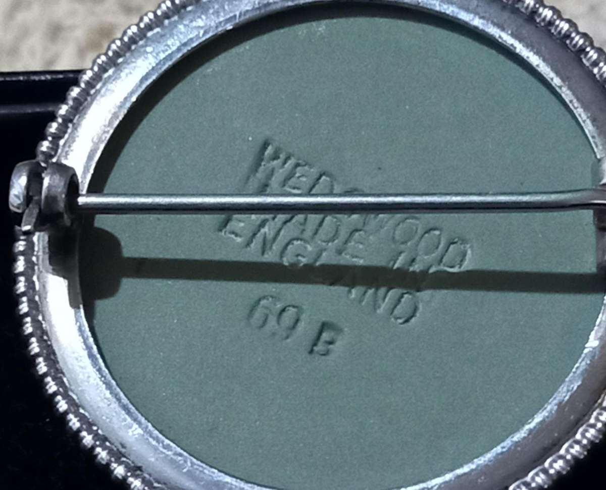 Vintage Sterling Silver Wedgwood Jasperware Brooch