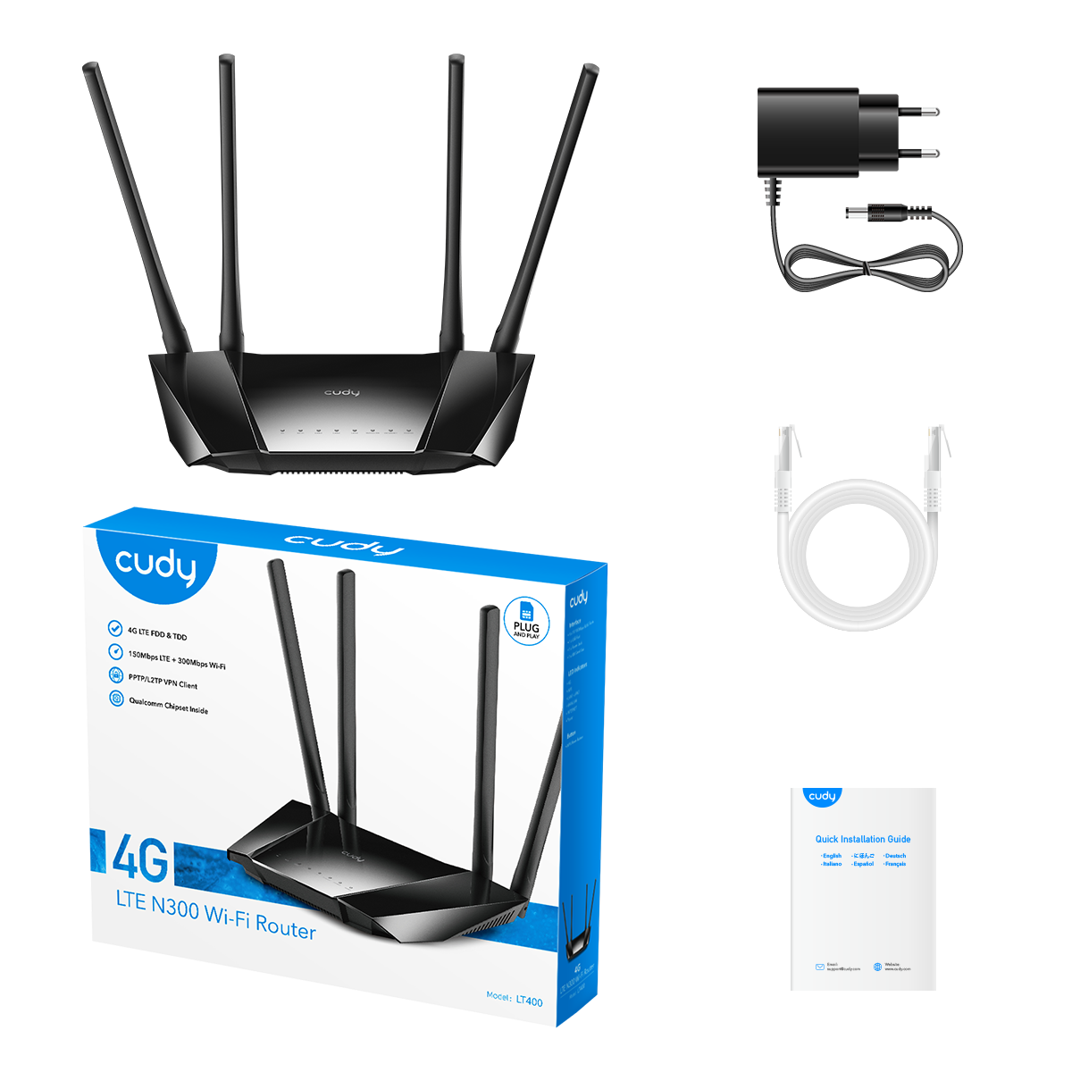 Cudy 4G N300 Wi-Fi Router | LT400