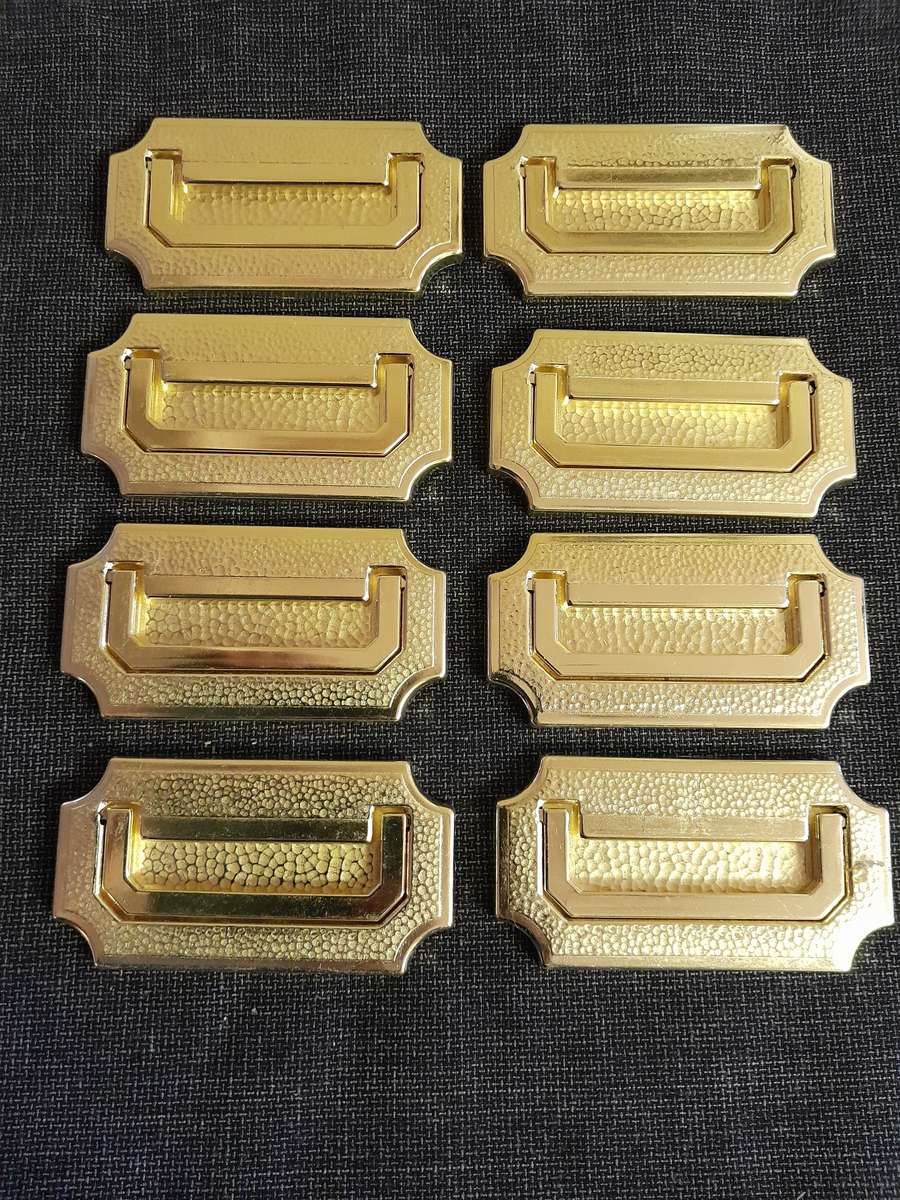 Vintage metal door pull handles x 8