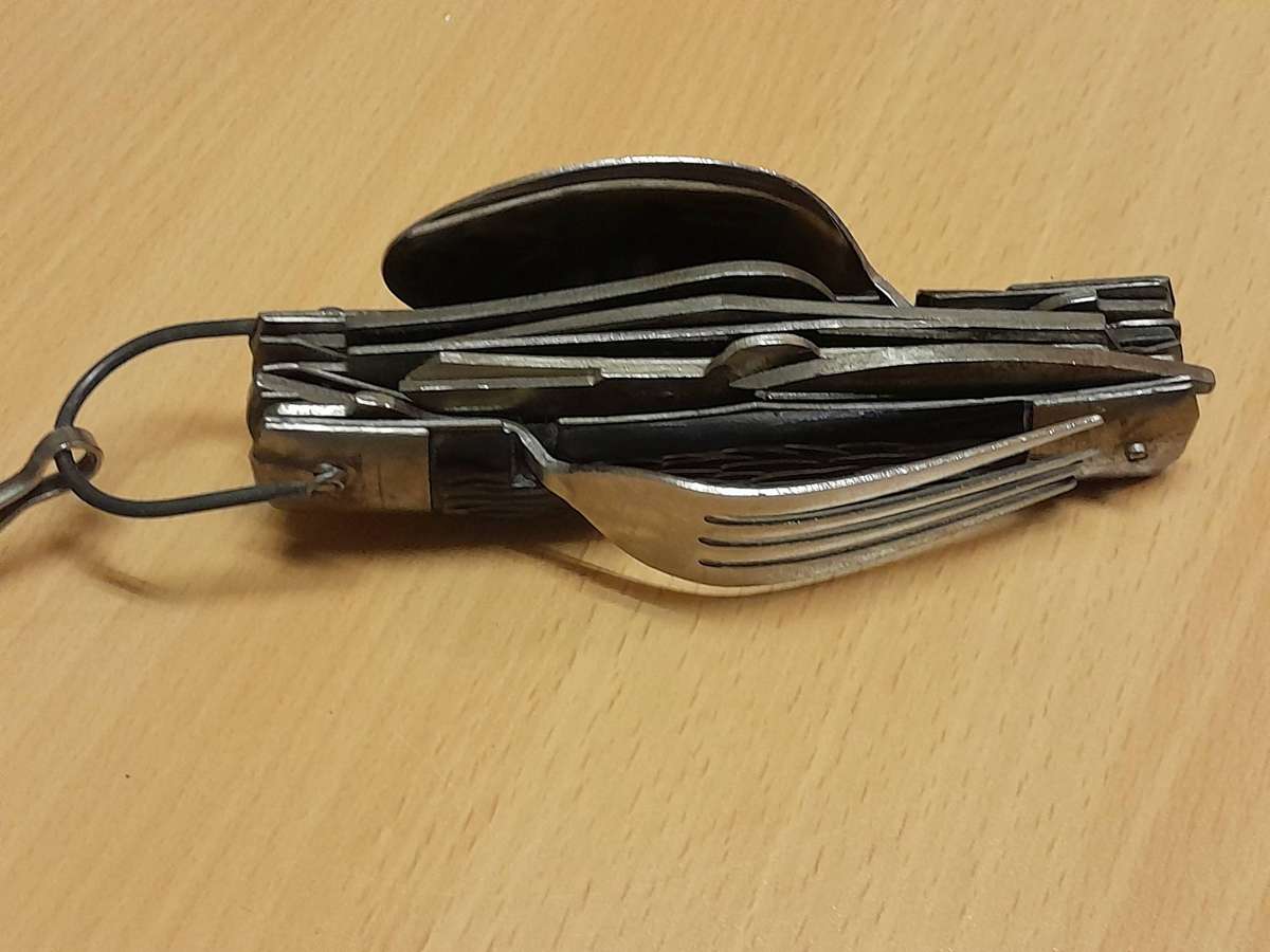 Vintage Army Knife multi tool with leather case