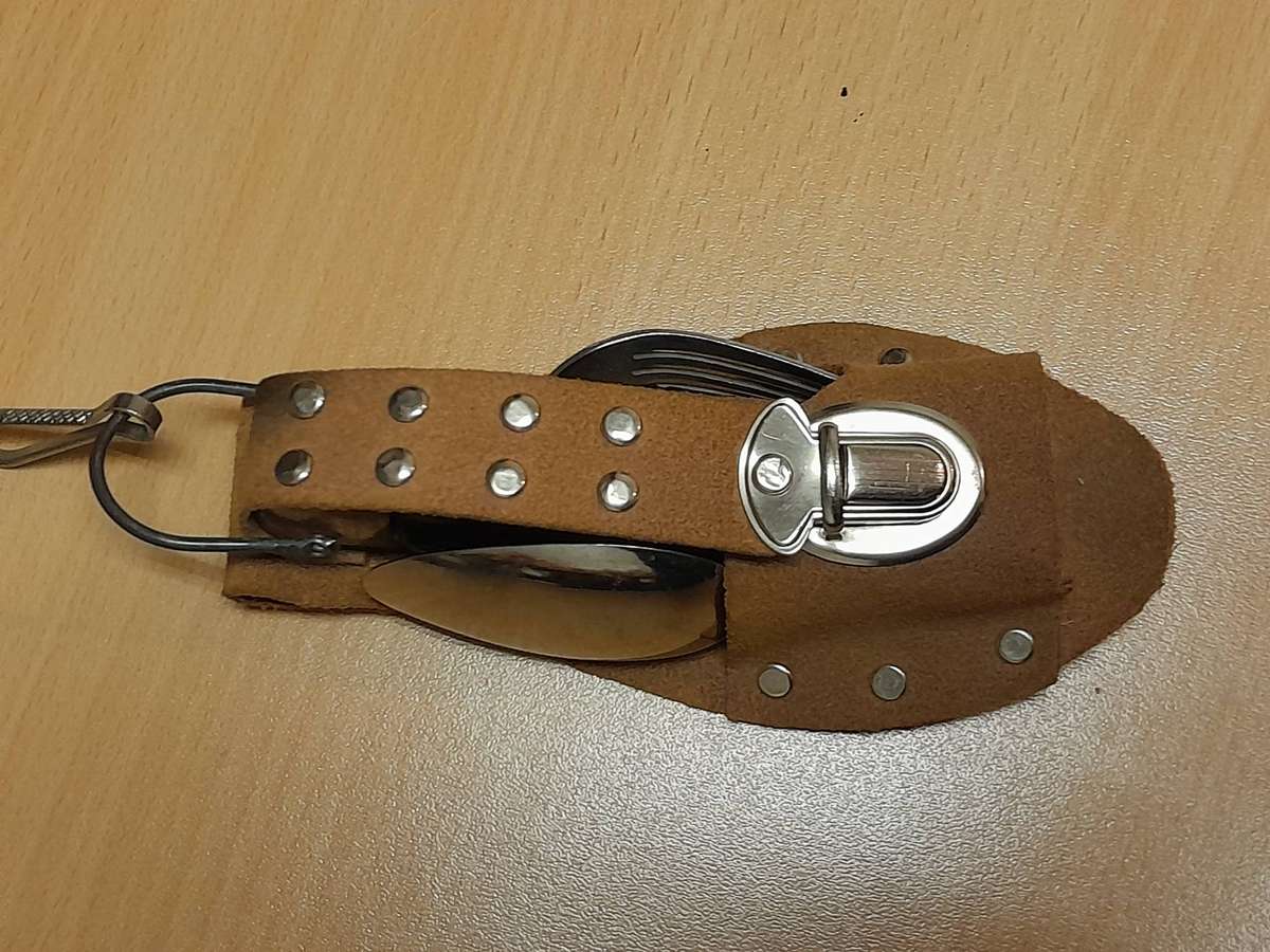Vintage Army Knife multi tool with leather case
