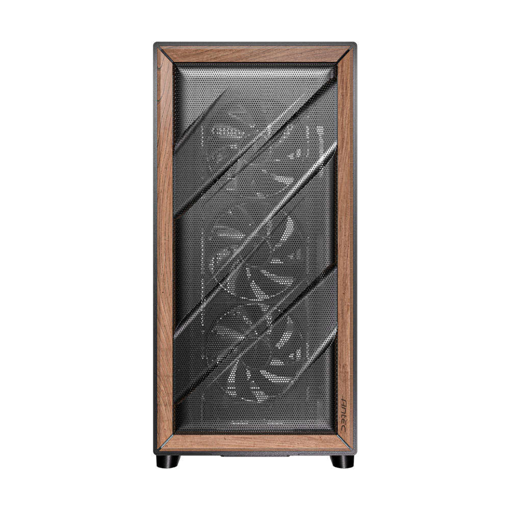 Antec FLUX ATX WOOD Mid Tower Gaming Chassis  Black