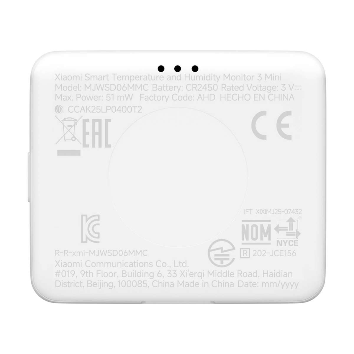 Xiaomi Smart Temperature and Humidity Monitor 3 Mini