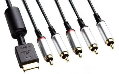 SONY PLAYSTATION TV/AV CONNECTION COMPONENT CABLE/LEAD FOR PS2 or PS3 GOLD PLATED