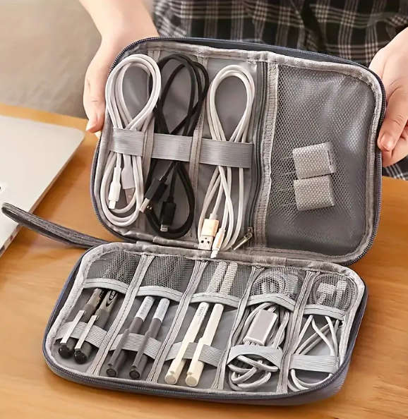 Travel Storage Bag, Double Waterproof And Dustproof Portable Storage Bag, Data Cable.