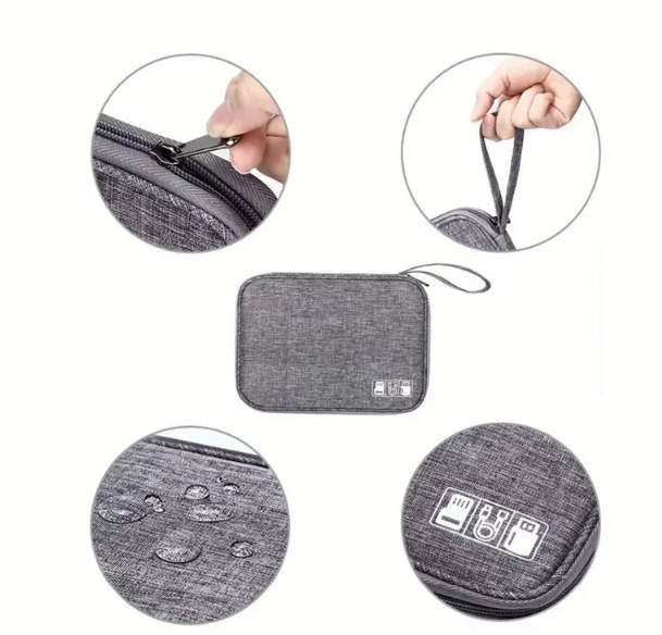Travel Storage Bag, Double Waterproof And Dustproof Portable Storage Bag, Data Cable.