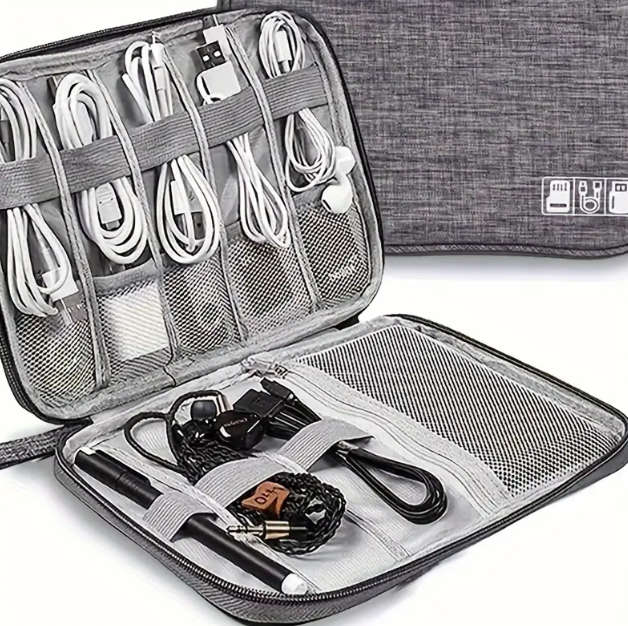 Travel Storage Bag, Double Waterproof And Dustproof Portable Storage Bag, Data Cable.