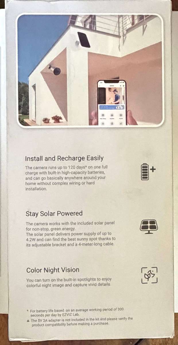 EZVIZ EB3 Solar Panel Kit - Smart Home Battery Camera Kit