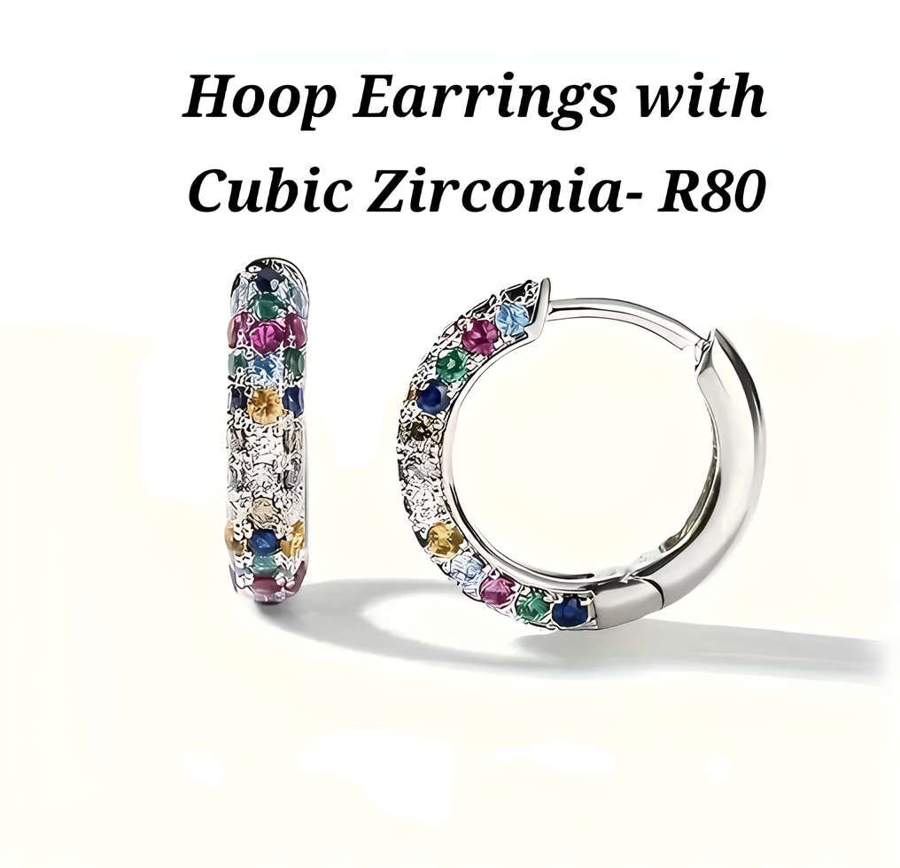 Hoop Earings With Cubic Zirconia