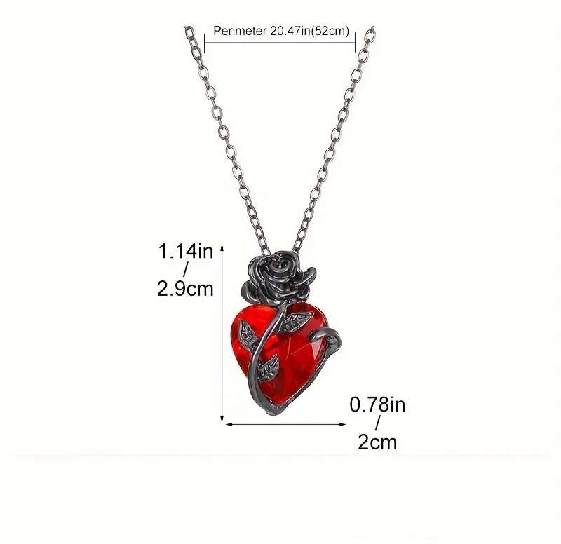 Rose Flower Pendent Necklace For Men, Gothic Style Clavicle Chain, father's day gift