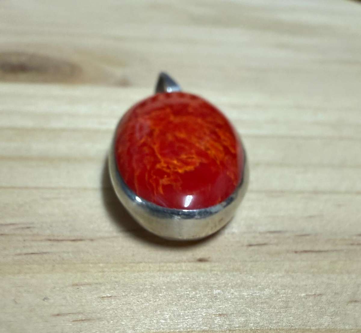 Sterling silver Coral / Mother of Pearl Pendant