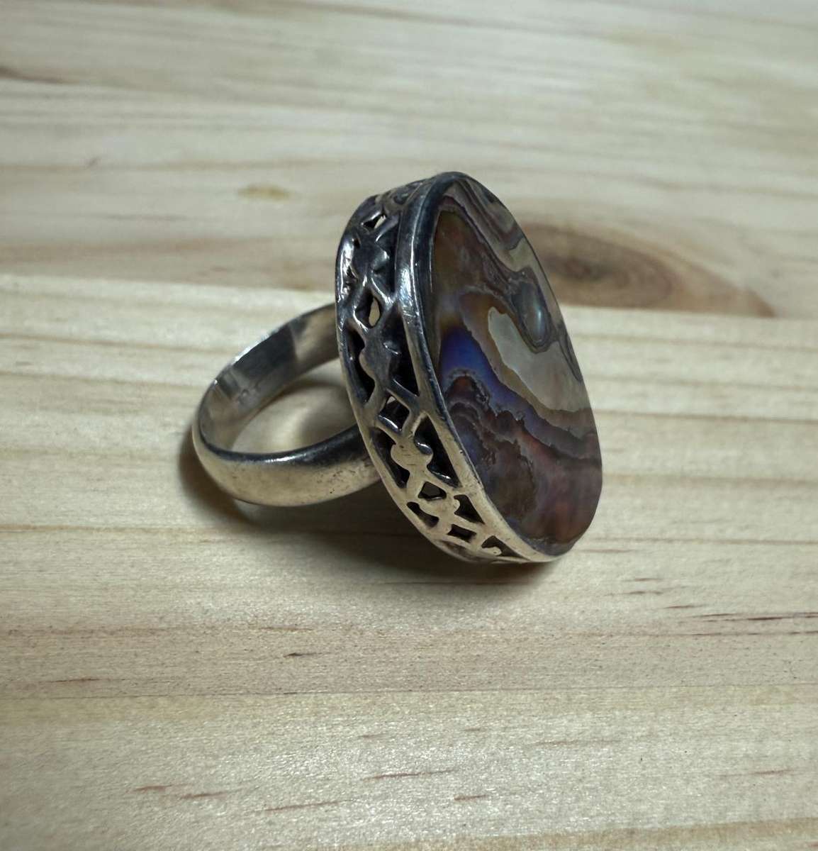 Sterling silver paua shell Ring