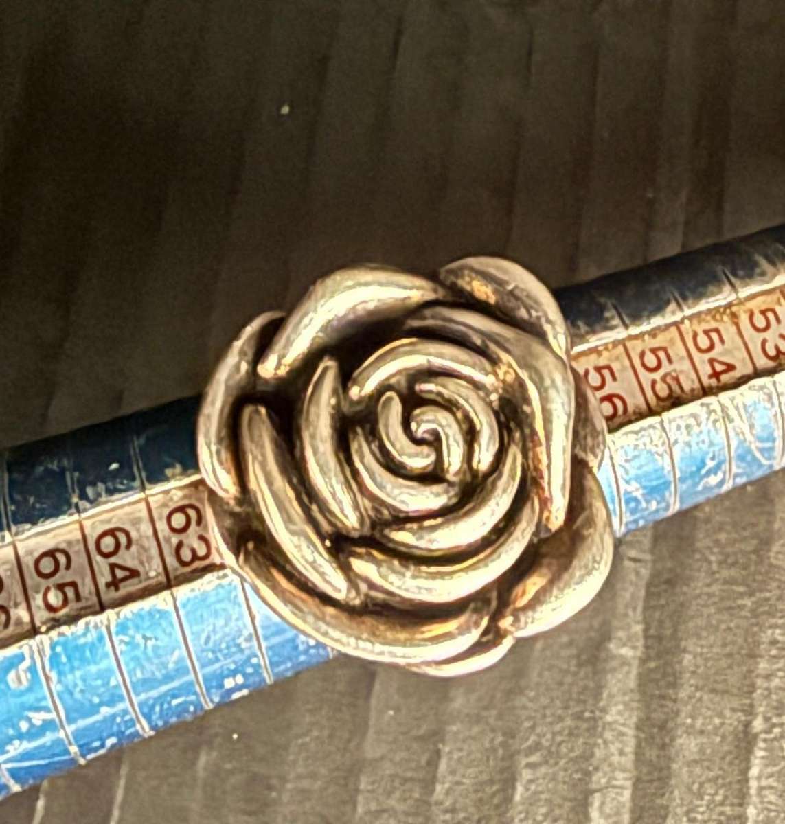 Sterling silver rose ring