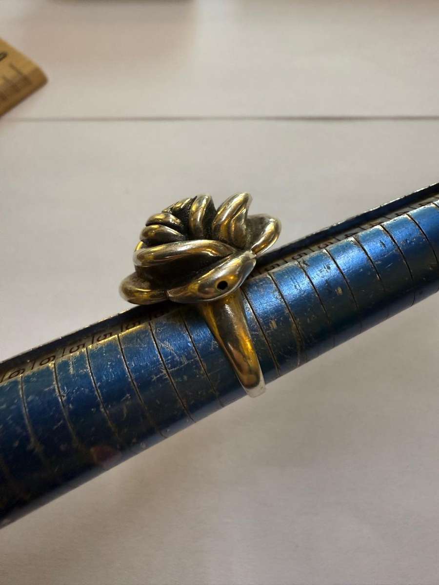 Sterling silver rose ring