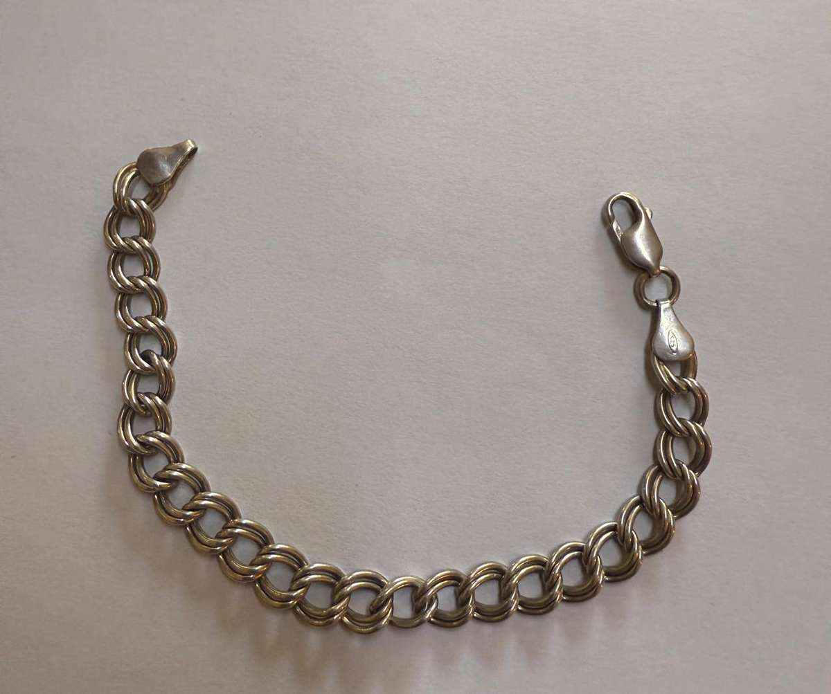 Sterling silver double link bracelet