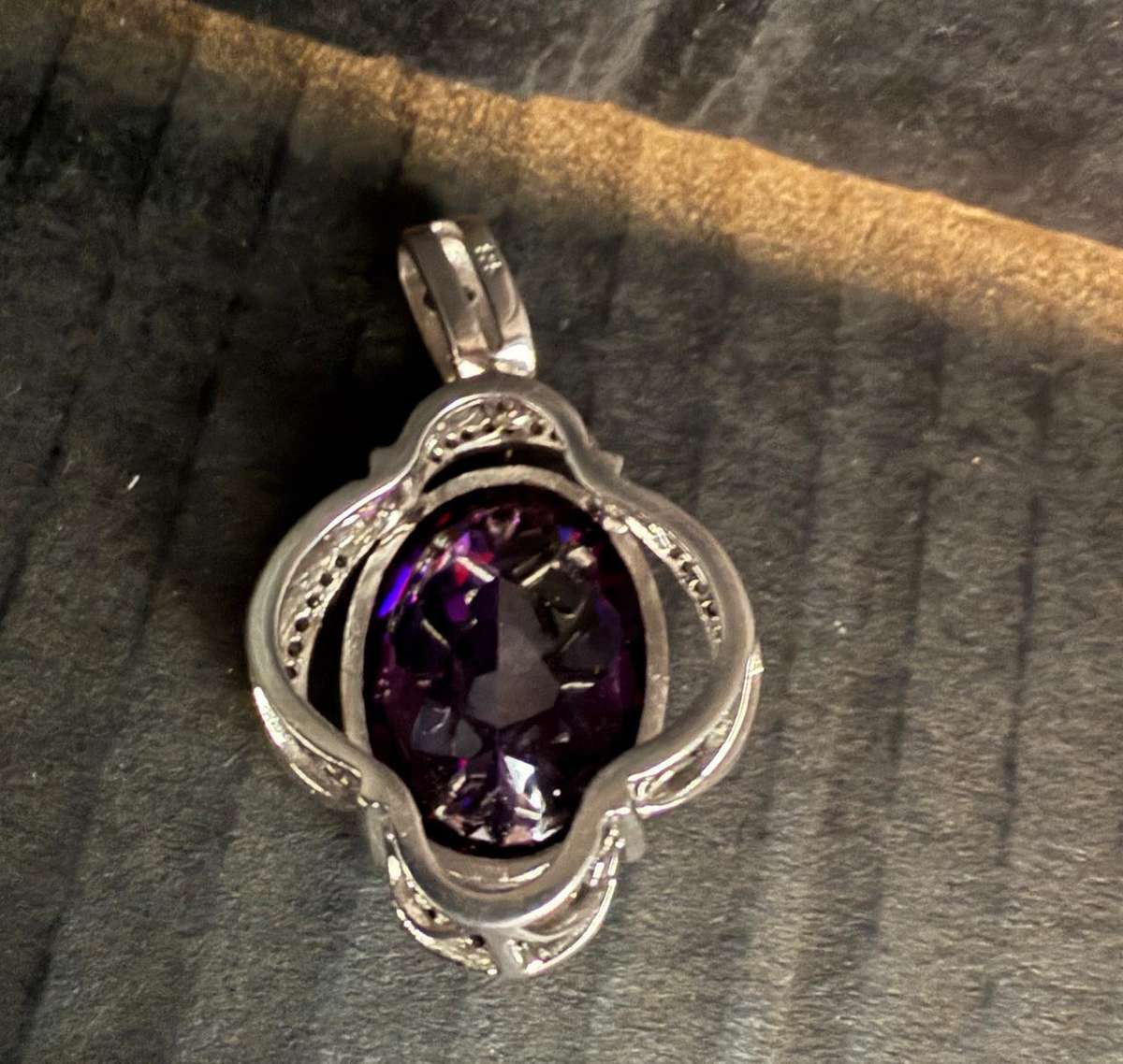 Sterling silver purple pendant
