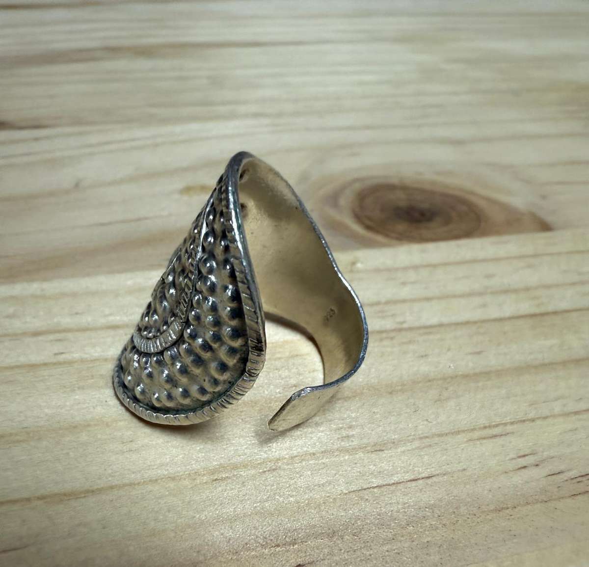 Sterling silver boho ring
