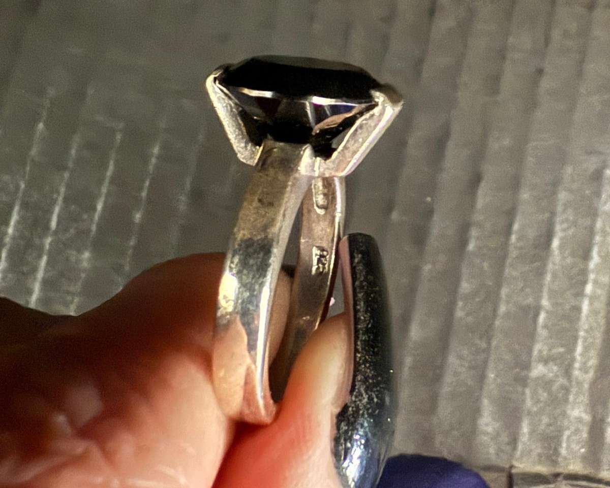 Sterling silver onyx ring