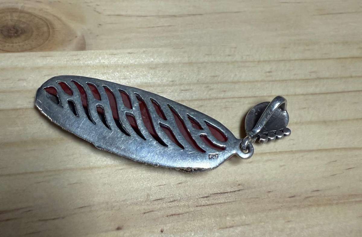 Sterling silver vintage carnelian Pendant