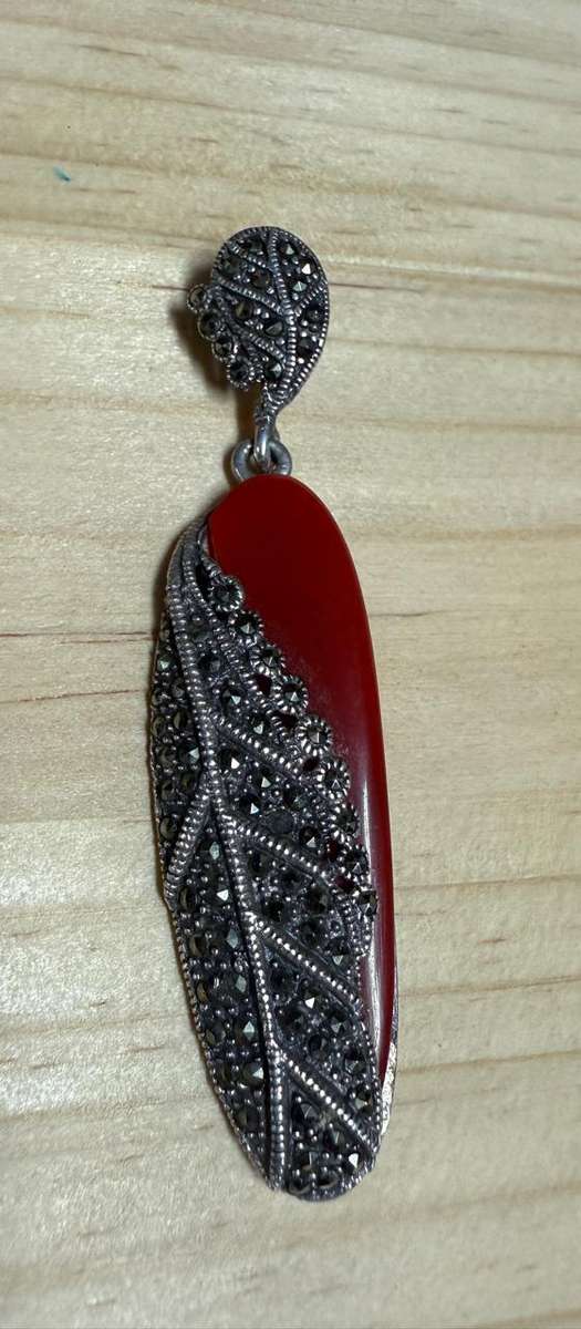 Sterling silver vintage carnelian Pendant