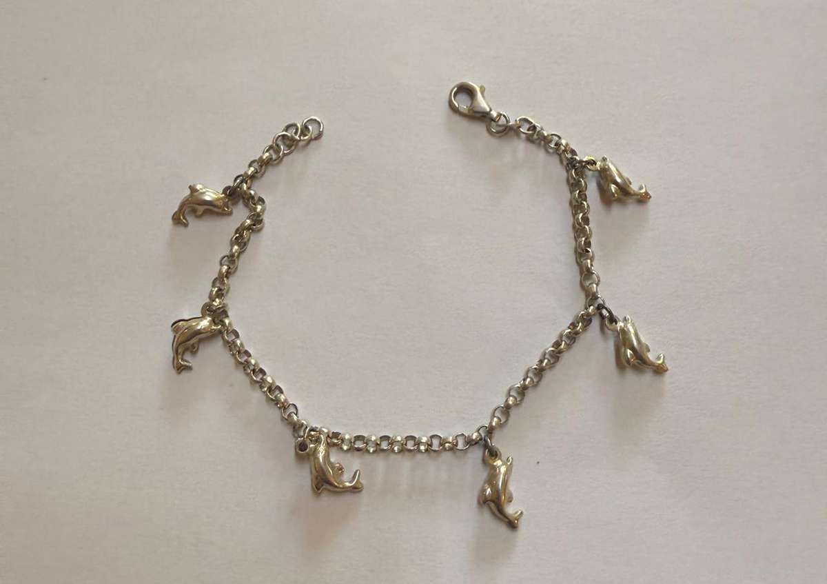Sterling silver dolphin bracelet
