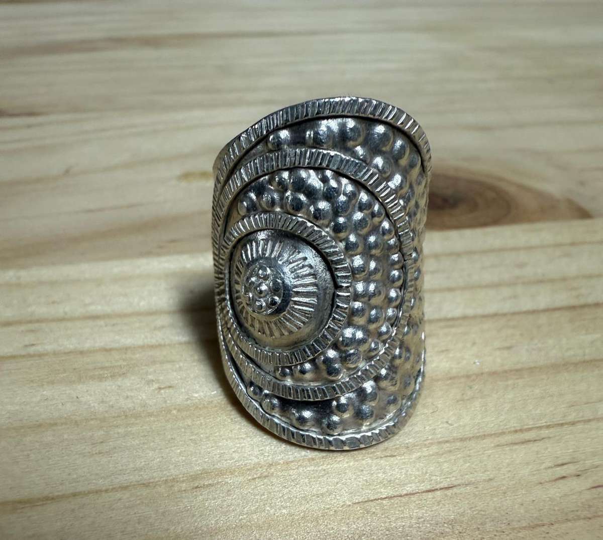 Sterling silver boho ring