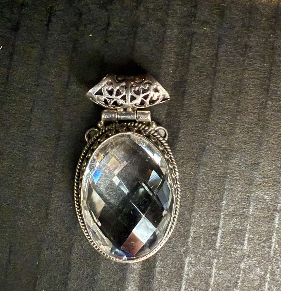 Sterling silver clear pendant