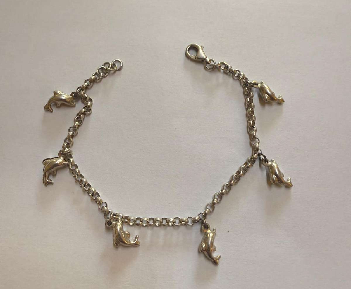 Sterling silver dolphin bracelet