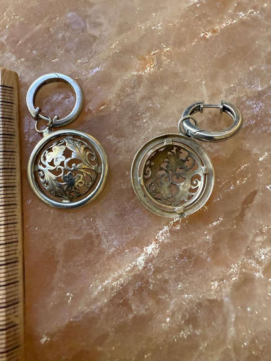 Sterling silver big earrings