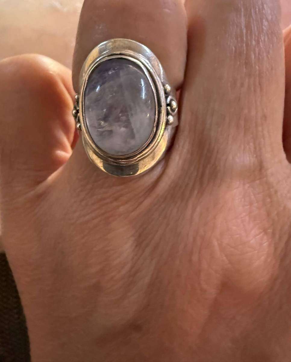Sterling silver moonstone ring