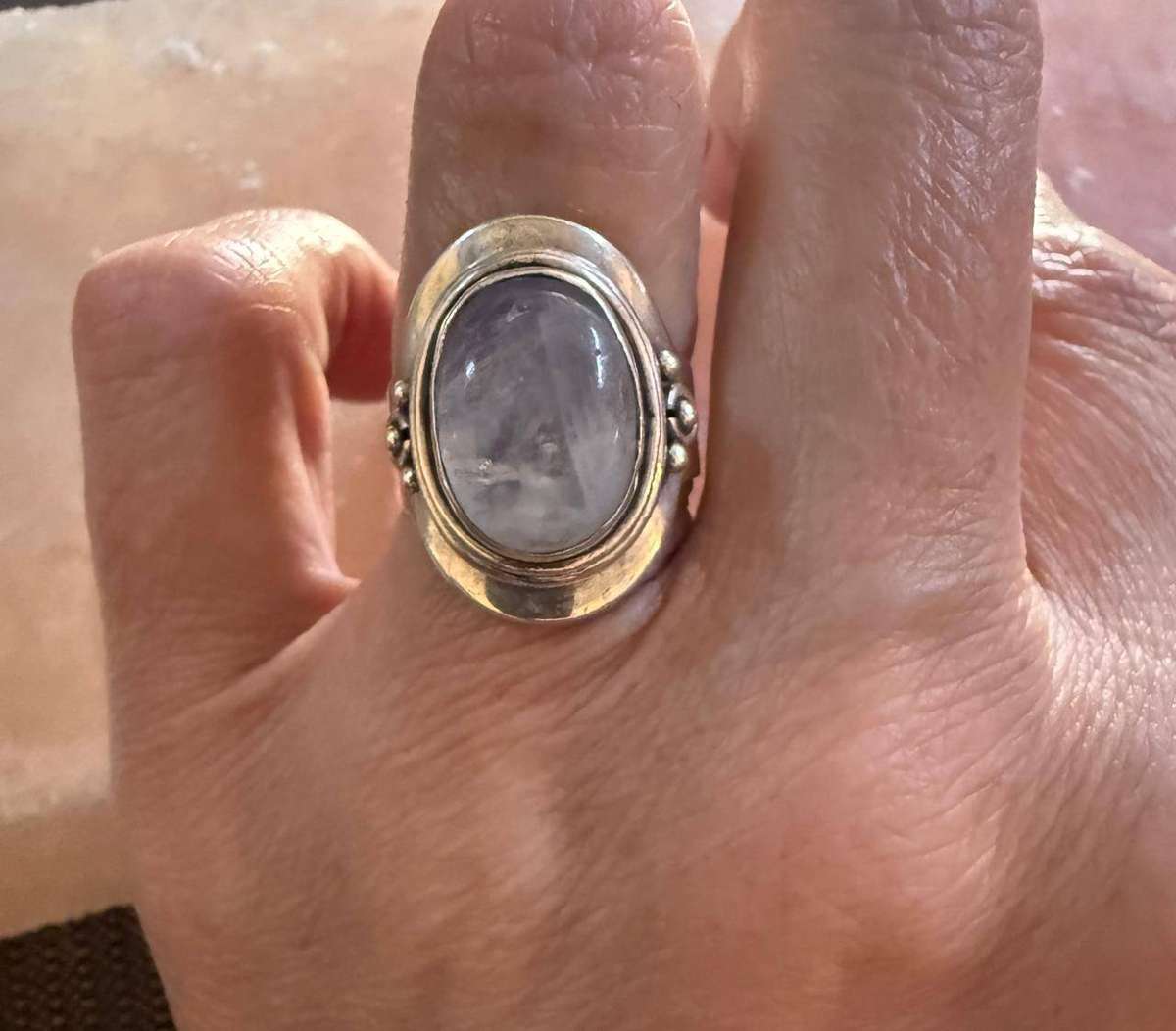 Sterling silver moonstone ring