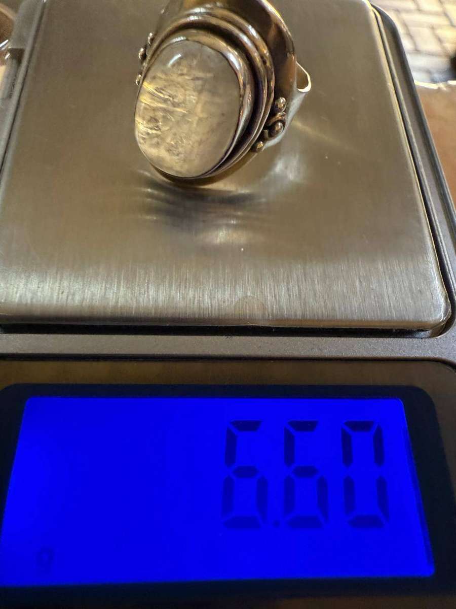 Sterling silver moonstone ring