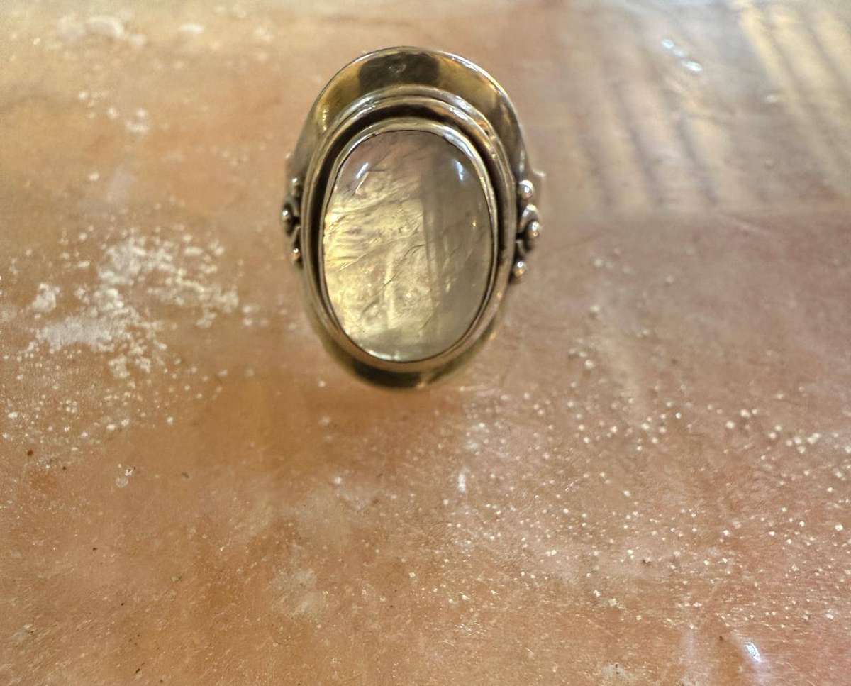 Sterling silver moonstone ring