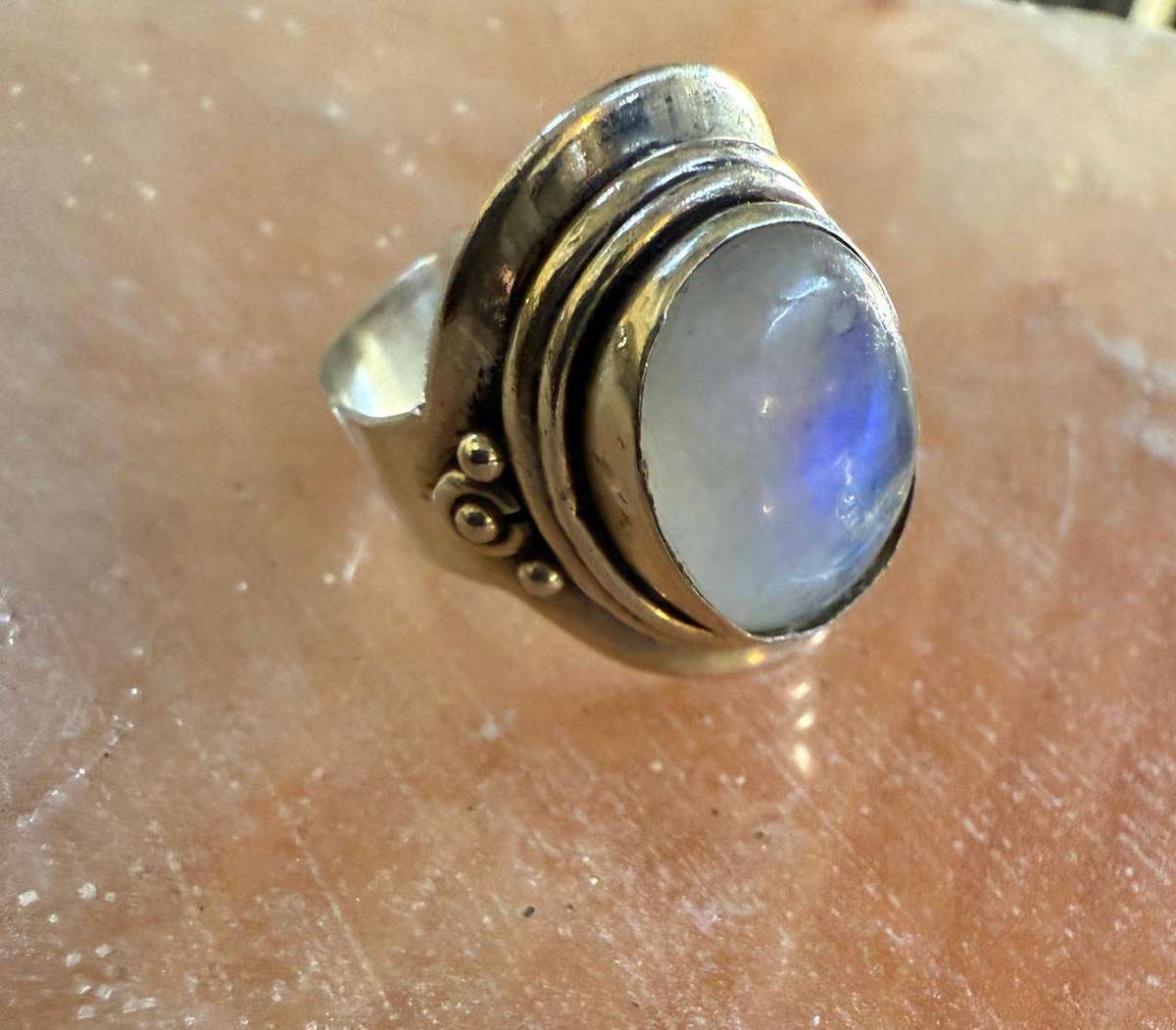Sterling silver moonstone ring