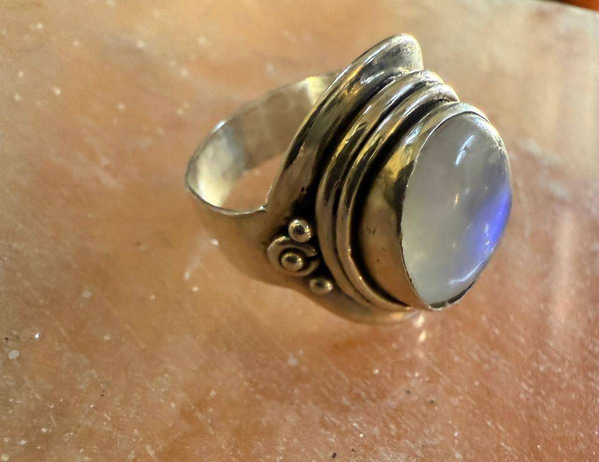 Sterling silver moonstone ring