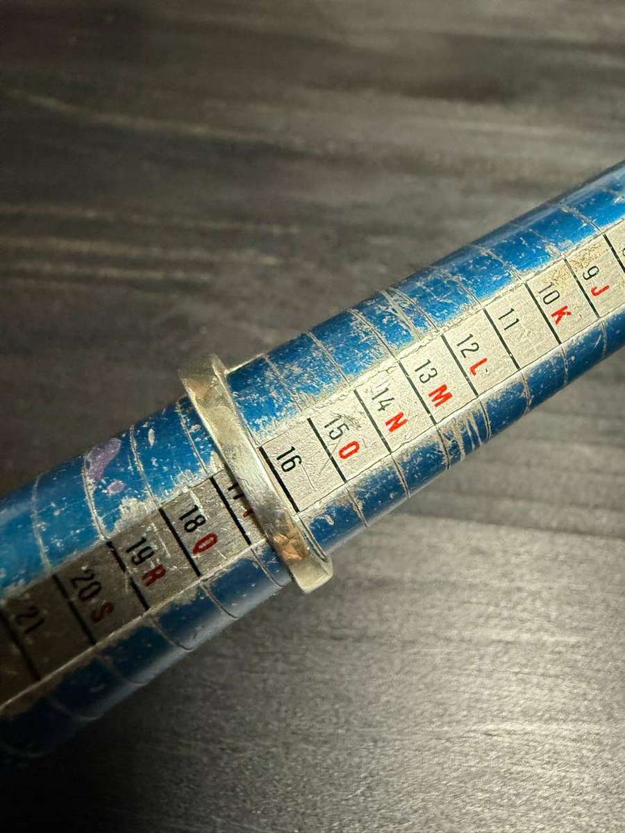 Sterling silver light blue stone ring